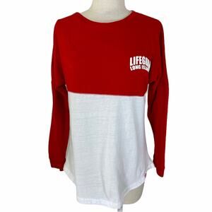 Lifeguard baseball jersey tee red white New York graphic Unisex size small